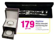 Digitime Watch, Bracelet And Earring Set-Per Set