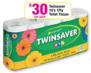 Twinsaver 10's 1Ply Toilet Tissue