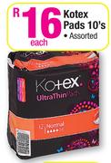 Kotex Pads Assorted- 10's