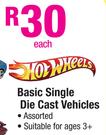 Hot Wheels Basic Single Die Cast Vehicles - Each