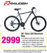 Raleigh 26" Talus 250 Mountain Bike 