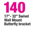17"-32" Swivel Wall Mount Butterfly Bracket