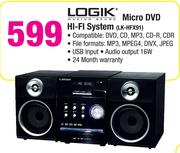 Logik Micro DVD Hi-Fi System LK-HFX91