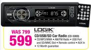 Logik CD/USB/SD Car Radio CD-5069