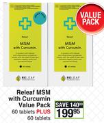 Releaf MSM With Curcumin Value Pack Of 60 Tablets Plus 60 Tablets