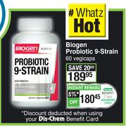 Biogen Probiotic 9-Strain Vegicaps-60's
