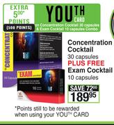 Concentration Cocktail 30's Capsules Plus Free Exam Cocktail Capsules 10's Pack