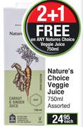 Nature's Choice Veggie Juice Assorted-750ml Each