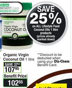 Lifestyle Food Organic Virgin Coconut Oil-1Ltr