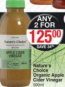 Nature's Choice Organic Apple Cider Vinegar-2x500ml