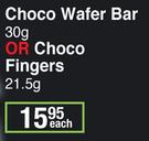 Canderel Choco Wafer Bar 30g Or Choco Fingers 21.5g-Each