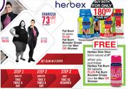 Herbex Fat Burn 60 Tablets Plus Fat Burn Booster Drops 50ml (For Men Or Women)-For Both