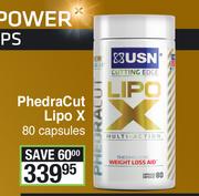 USN Phedra Cut Lipo X 80 Capsules