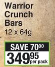 Warrior Crunch Bars-12 x 64g Per Pack