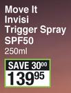 Tropitone Move It Invisi Trigger Spray SPF50-250ml