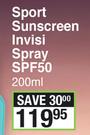 Everysun Sport Sunscreen Invisi Spray SPF50-200ml