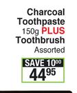 White Glo Charcoal Toothpaste 150g Plus Toothbrush