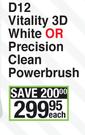 Oral B D12 Vitality 3D White Or Precision Clean Powerbrush-Each