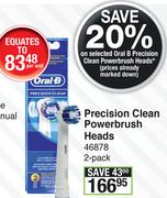 Oral-B Precision Clean Powerbrush Heads-2 Pack