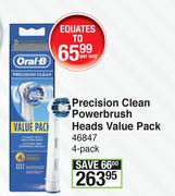 Oral-B Precision Clean Powerbrush Heads Value Pack-4 Pack