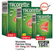 Nicorette Patches-25mg Or 15mg Or 10mg 7 Patches-Each