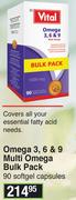Vital Omega 3, 6 & 9 Multi Omega Bulk Pack 90 Softgel Capsules