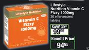 Lifestyle Nutrition Vitamin C Fizzy 1000mg 30 Effervescent Tablets