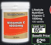Lifestyle Nutrition Vitamin C 1000mg 100 Tablets