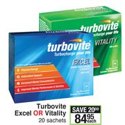 Turbovite Excel Or Vitality 20 Sachets-Each
