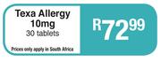 Texa Allergy 10mg-30 Tablets