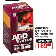 Addvance Memory And Concentration-60 Capsules