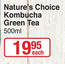 Nature's Choice Kombucha Green Tea-500ml Each
