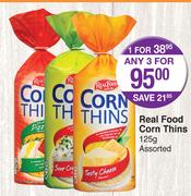 Real Food Corn Thins-Any 3x125g 