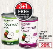 Lifestyle Food Coconut Milk Or Cream-400ml Each