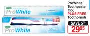 Prowhite Toothpaste 150g+Free Toothbrush
