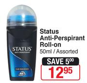 Status Anti-Perspirant Roll-On 50ml-Each