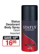 Status Deodorant Body Spray-130ml