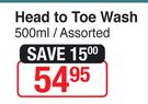 Purity Head To Toe Wash-500ml