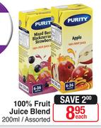 Purity 100% Fruit Juice Blend-200ml Each