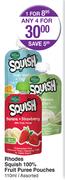 Rhodes Squish 100% Fruit Puree Pouches-110ml