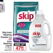 Skip Auto Washing Powder 2Kg Or Auto Washing Liquid 1.5 Litres Assorted-Each