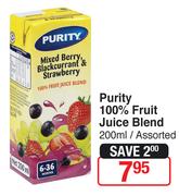 Purity 100% Fruit Juice Blend Assorted-200ml