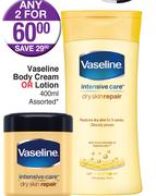 Vaseline Body Cream Or Lotion 400ml-For Any 2