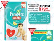 Pampers Unisex Pants Jumbo Pack Assorted Sizes & Quantities-Per Pack