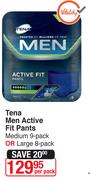 Tena Men Active Fit Pants Medium 9 Pack Or Large 8 Pack-Per Pack