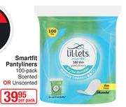 Lil-Lets Smartfit Pantyliners 100 Pack Scented Or Unscented-Per Pack