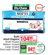 Softi Adult Diapers Small 18 Pack/Medium 14 Pack-Per Pack