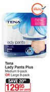 Tena Lady Pants Plus Medium 9 Pack Or Large 8 Pack-Per Pack