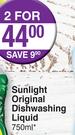 Sunlight Original Dishwashing Liquid 750ml-For 2