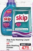 Skip Auto Washing Liquid 1.5 Liters Or Auto Washing Powder 2Kg-Each